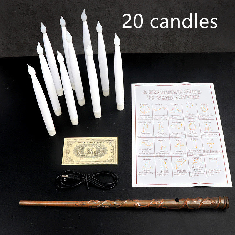 Flameless Candles With Magic Wand Remote Flickering Warm Light Floating Candles For Home Decor